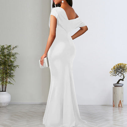 One Shoulder Ruched Maxi Dress