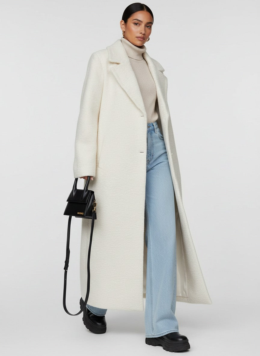 Oversized Notch Lapel Long Coat