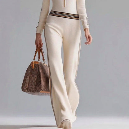 Ribbed Knit Half Zip Jumpsuit