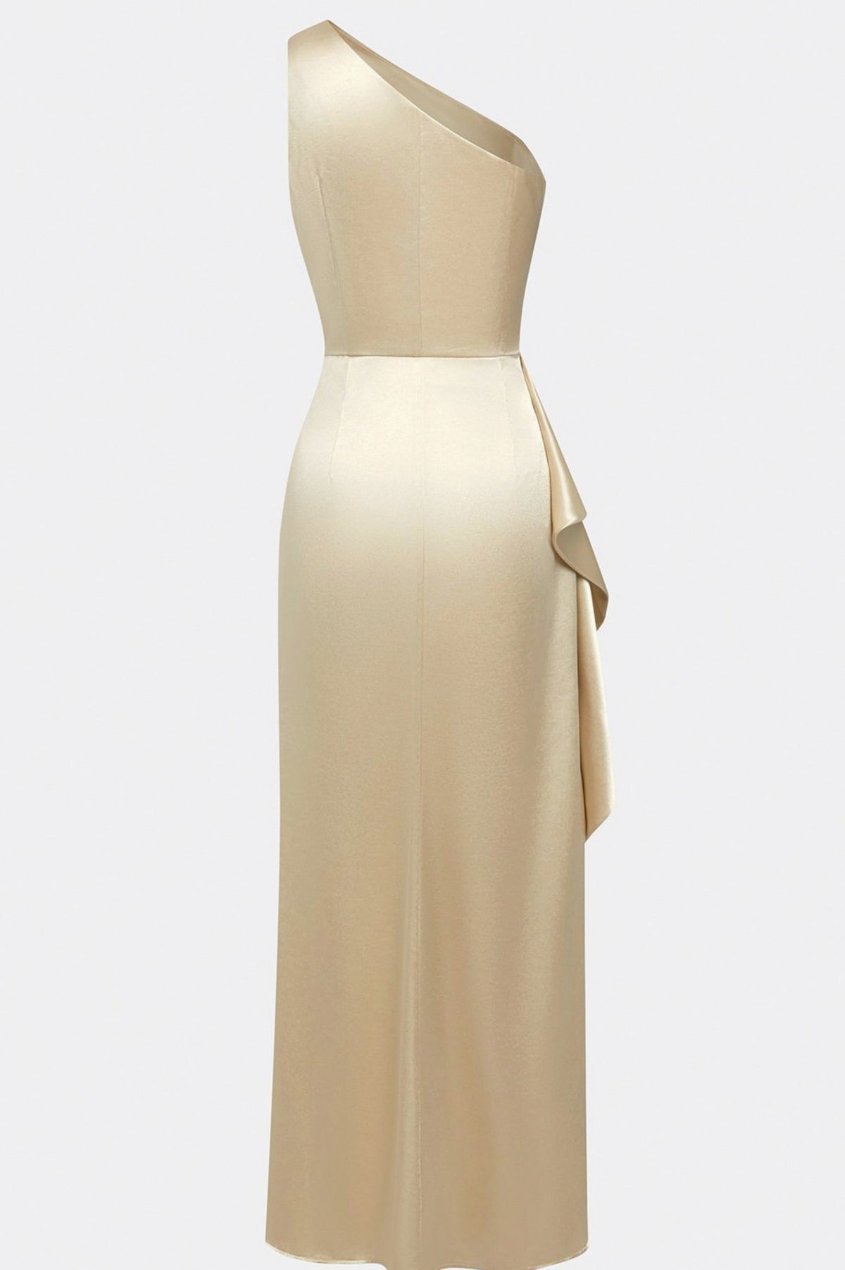 Satin One Shoulder Maxi Dress
