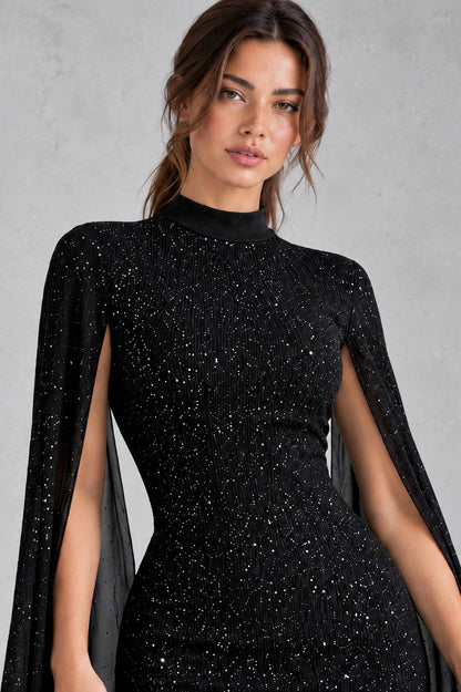 Sequin Cape Sleeve Mini Dress