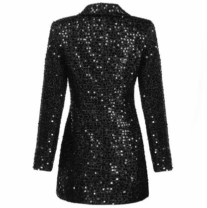 Sequin Long Sleeve Blazer Dress