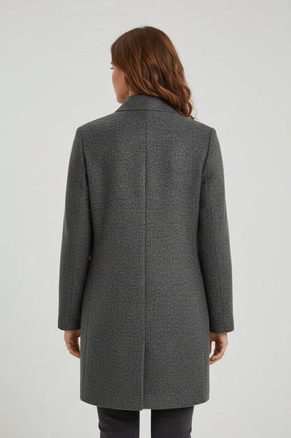 Stand Collar Button Front Coat