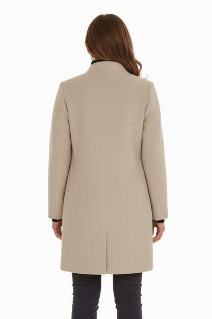 Stand Collar Button Front Coat