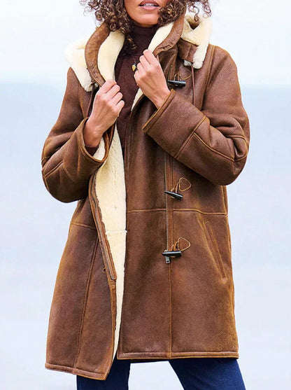 Suede Sherpa Lined Coat