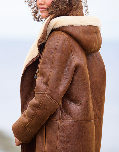 Suede Sherpa Lined Coat