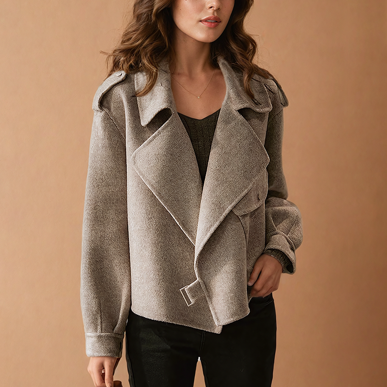 Tweed Long Sleeve Cropped Jacket