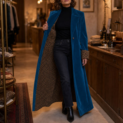 Velvet Long Sleeve Maxi Coat