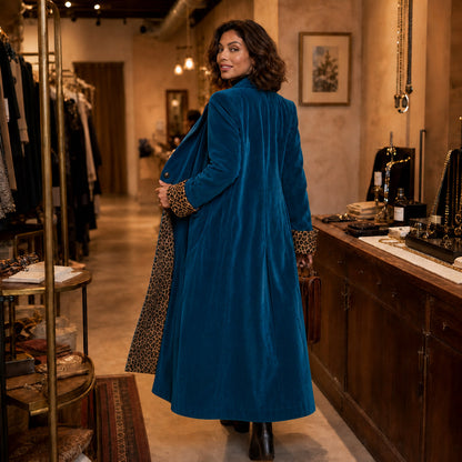 Velvet Long Sleeve Maxi Coat