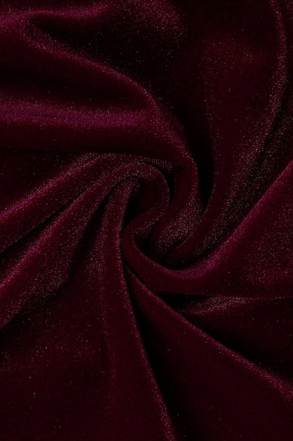 Velvet One Shoulder Drop Waist Maxi Dress